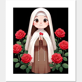 St Therese of Lisieux Little Flower Rose Catholic Saint Posters and Art